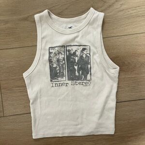 Hollister Cream Ribbed Top